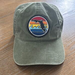 Olive Green Cap with Colorful Patch